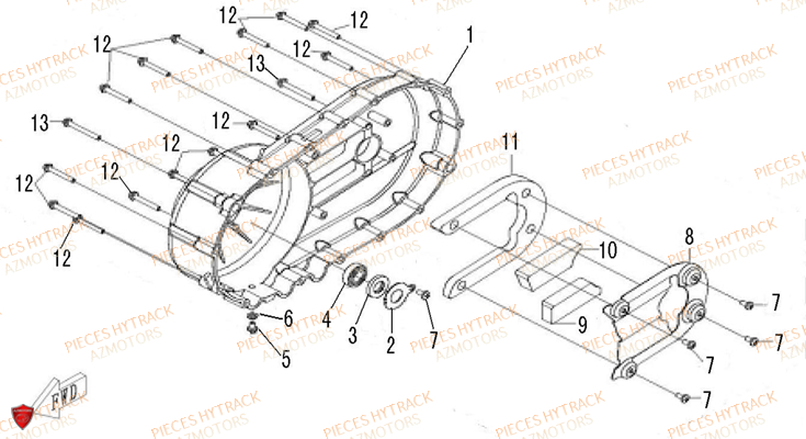Cache Variateur HYTRACK Pieces Quad HY500T T3