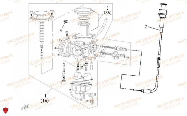 Carburateur HYTRACK Pieces Quad HY500T T3