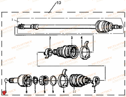 Cardan Arriere HYTRACK Pieces Quad HY500T T3