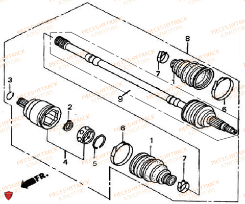 Cardan Avant HYTRACK Pieces Quad HY500T T3
