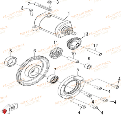 Demarreur HYTRACK Pieces Quad HY500T T3