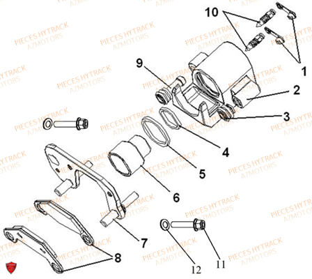 Etriers Droit HYTRACK Pieces Quad HY500T T3