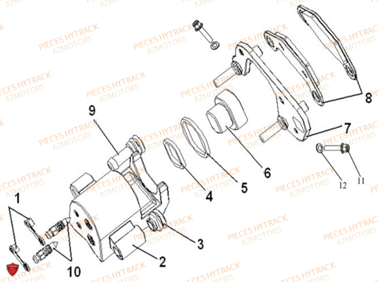 Etriers Gauche HYTRACK Pieces Quad HY500T T3