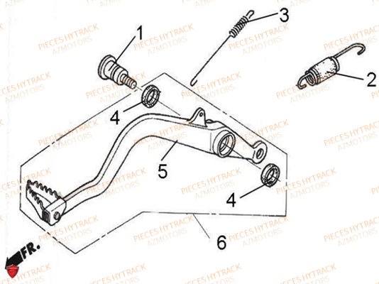 Pedale De Frein HYTRACK Pieces Quad HY500T T3
