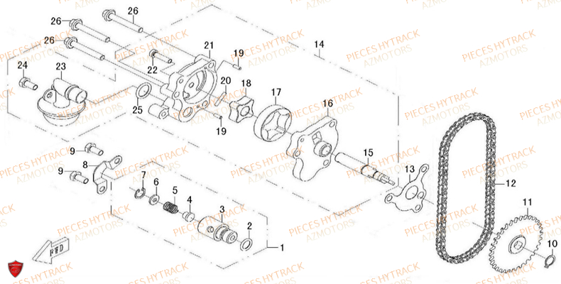 Pompe A Huile HYTRACK Pieces Quad HY500T T3