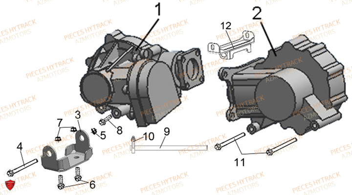 Ponts Avant Et Arriere HYTRACK Pieces Quad HY500T T3