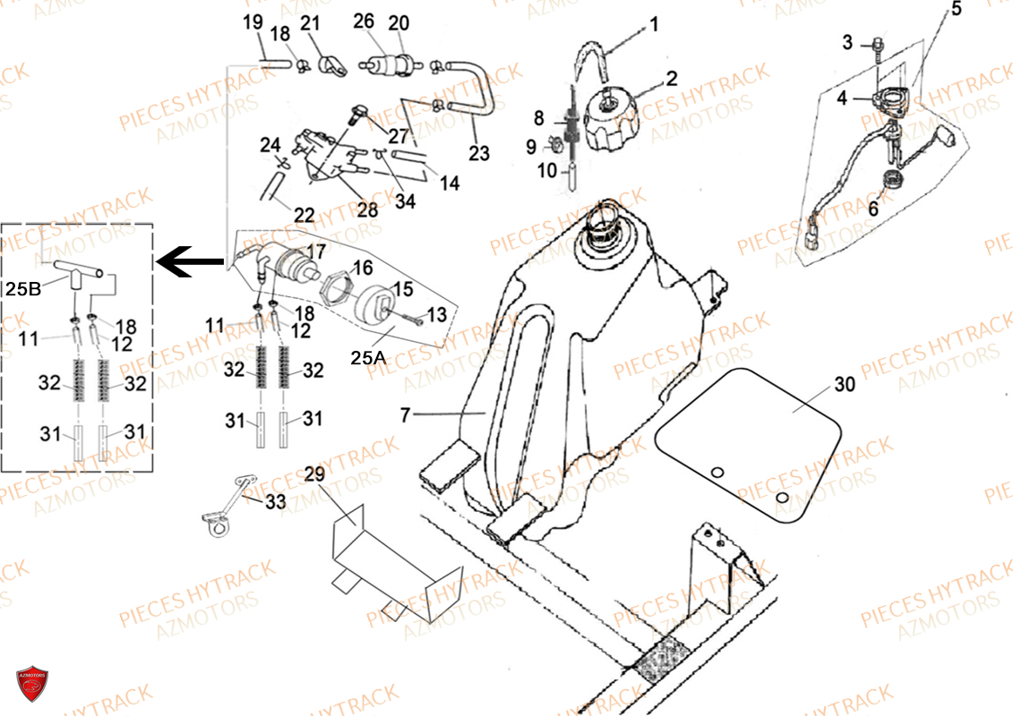 Reservoir HYTRACK Pieces Quad HY500T T3