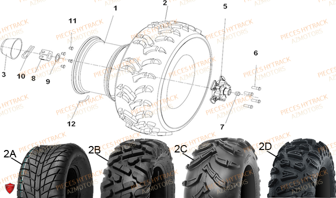 ROUES ARRIERE HYTRACK HY500T T3