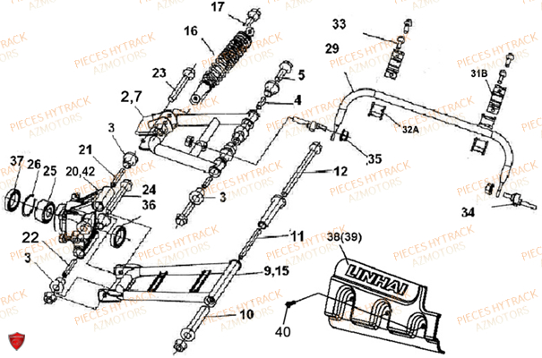 Suspensions Arriere HYTRACK Pieces Quad HY500T T3