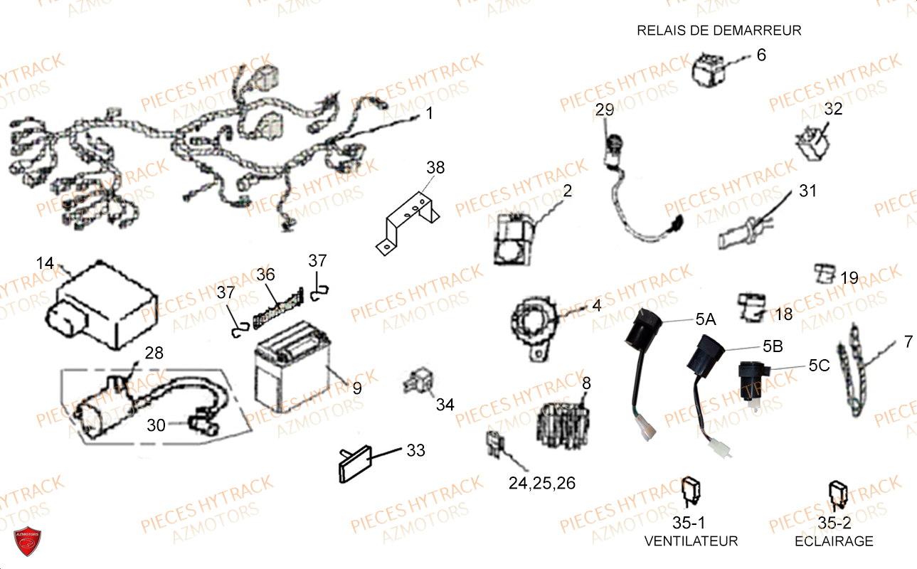 SYSTEME_ELECTRIQUE HYTRACK Pieces HYTRACK HY500T T3