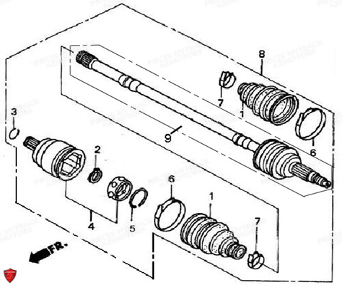 Cardan Avant Gauche Et Droit HYTRACK Pieces Quad HY500T EPS T3