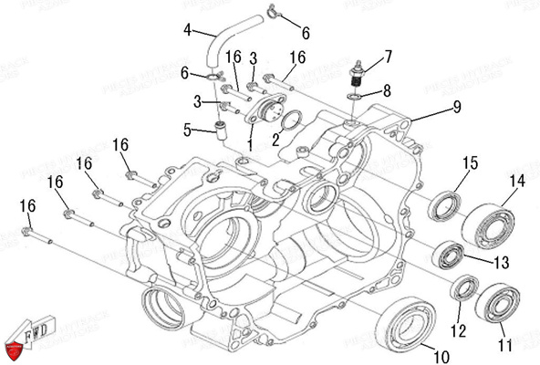 Carter Moteur Droit HYTRACK Pieces Quad HY500T EPS T3