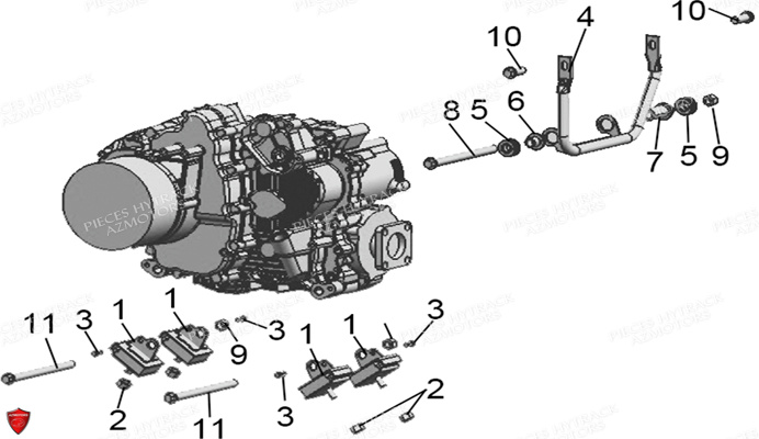 ENSEMBLE MOTEUR-SUPPORT MOTEUR pour HY500T T3 EPS