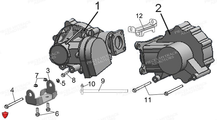 Ponts Avant Et Arriere HYTRACK Pieces Quad HY500T EPS T3