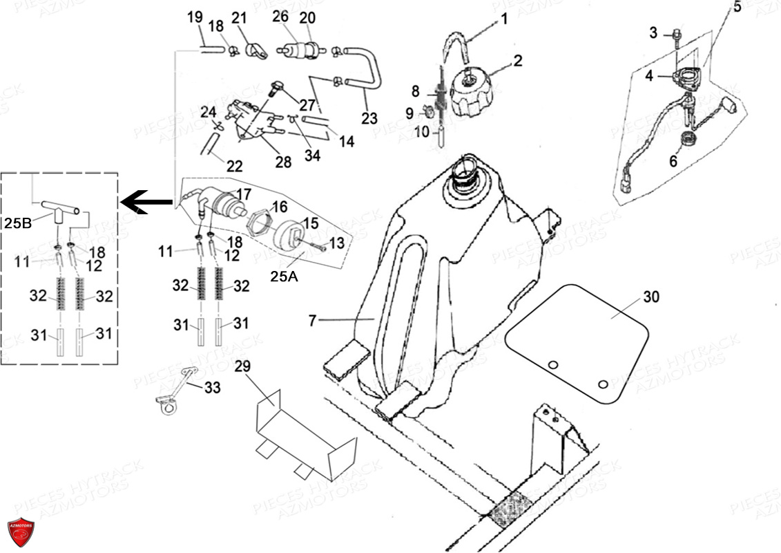 Reservoir Carburant HYTRACK Pieces Quad HY500T EPS T3