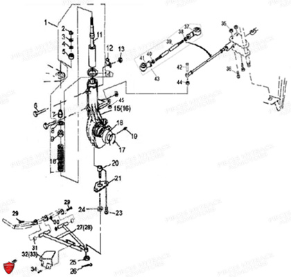 SUSPENSIONS AVANT pour HY500T T3 EPS