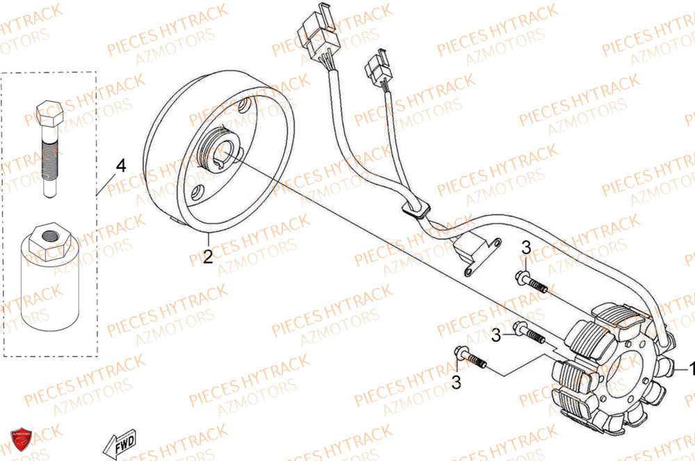 Alternateur HYTRACK Pièces Quad HY500X 4X4