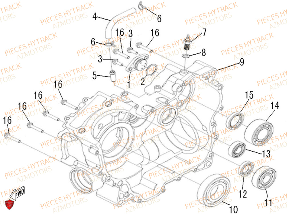 Carter Moteur Droit HYTRACK Pièces Quad HY500X EPS 4X4