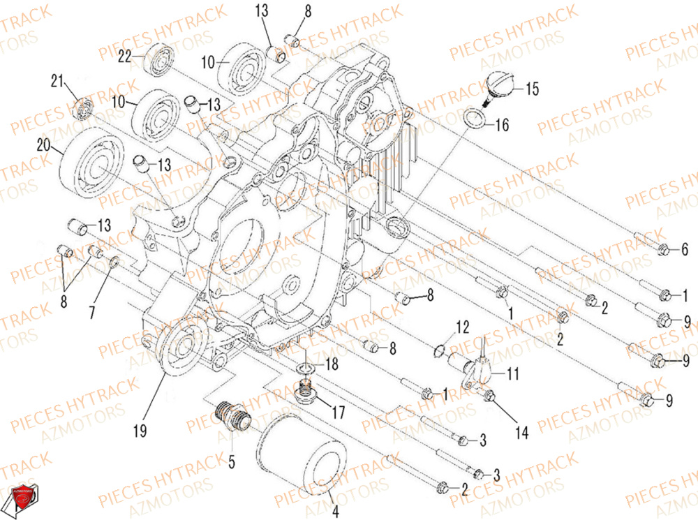 Carter Moteur Gauche HYTRACK Pièces Quad HY500X EPS 4X4