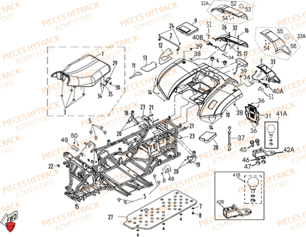 Chassis HYTRACK Pièces Quad HY500X EPS 4X4
