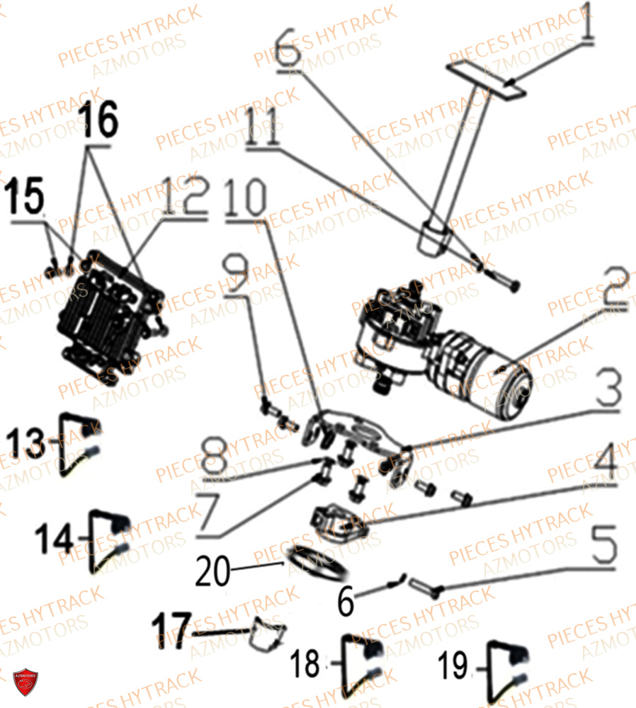 Direction Assistee Dk Option HYTRACK Pièces Quad HY500X EPS 4X4