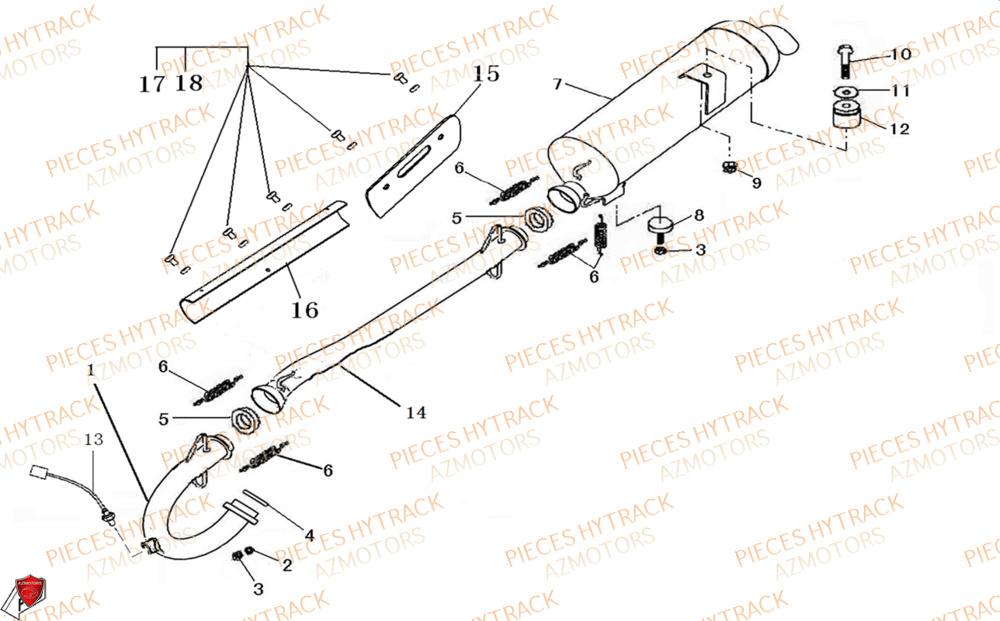 Echappement HYTRACK Pièces Quad HY500X EPS 4X4