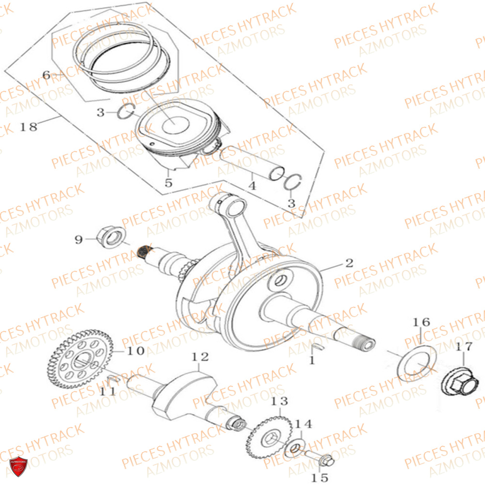 Embiellage HYTRACK Pièces Quad HY500X EPS 4X4