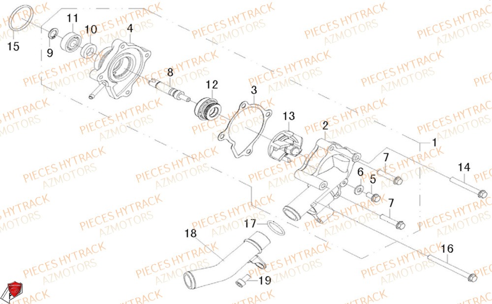Pompe A Eau HYTRACK Pièces Quad HY500X EPS 4X4