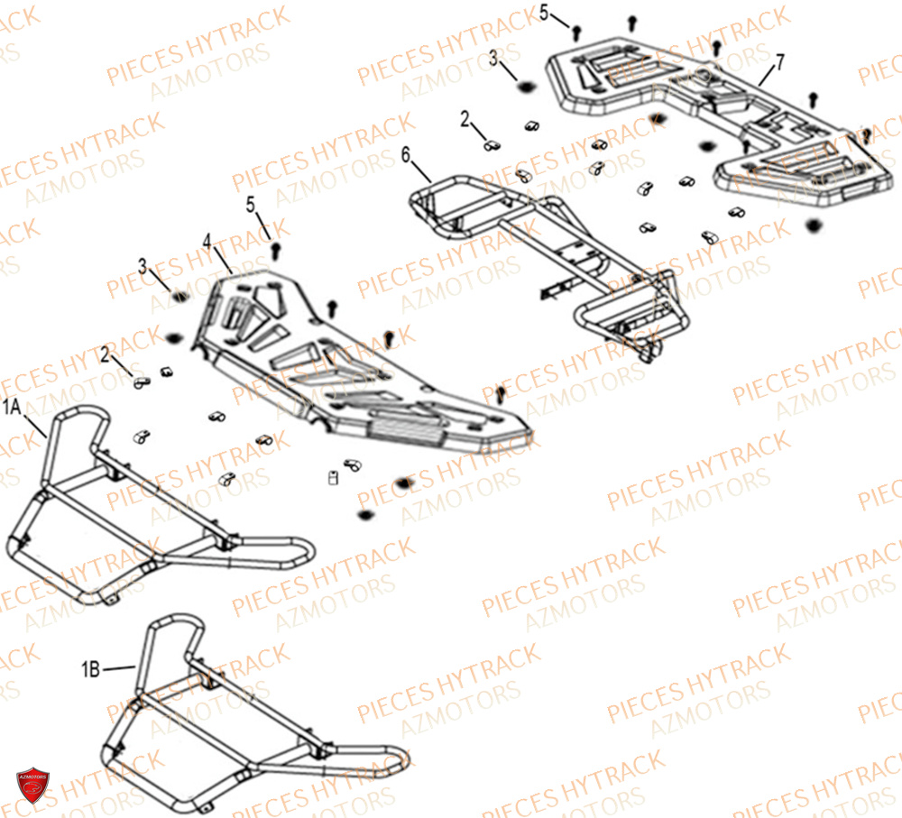 Porte Bagages Plastique Option HYTRACK Pièces Quad HY500X EPS 4X4