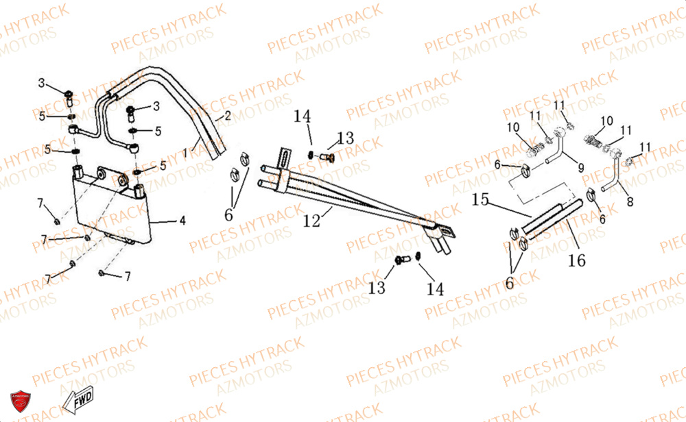 Radiateur A Huile HYTRACK Pièces Quad HY500X EPS 4X4