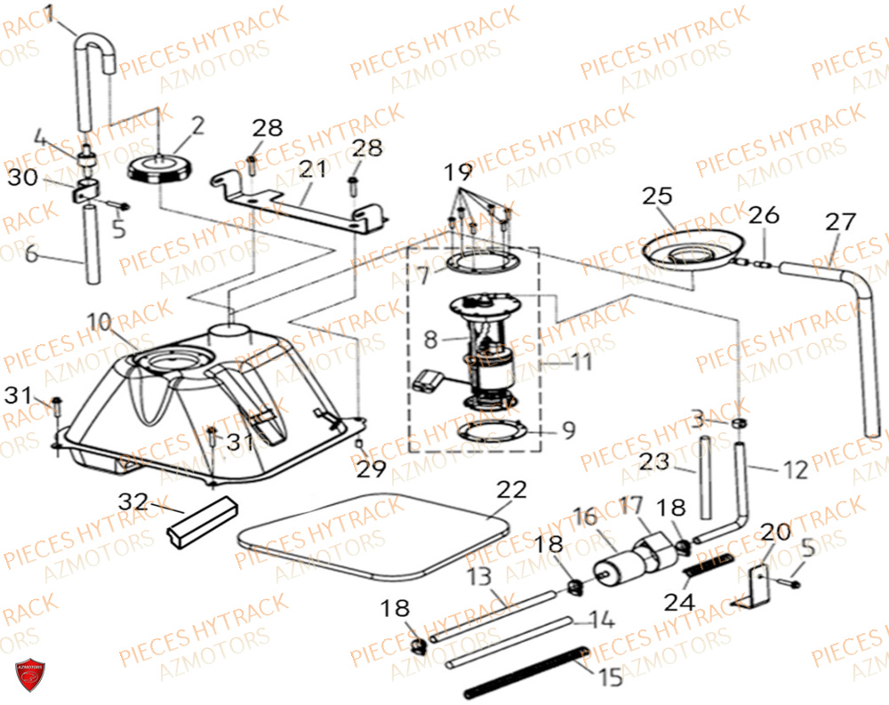 Reservoir HYTRACK Pièces Quad HY500X EPS 4X4