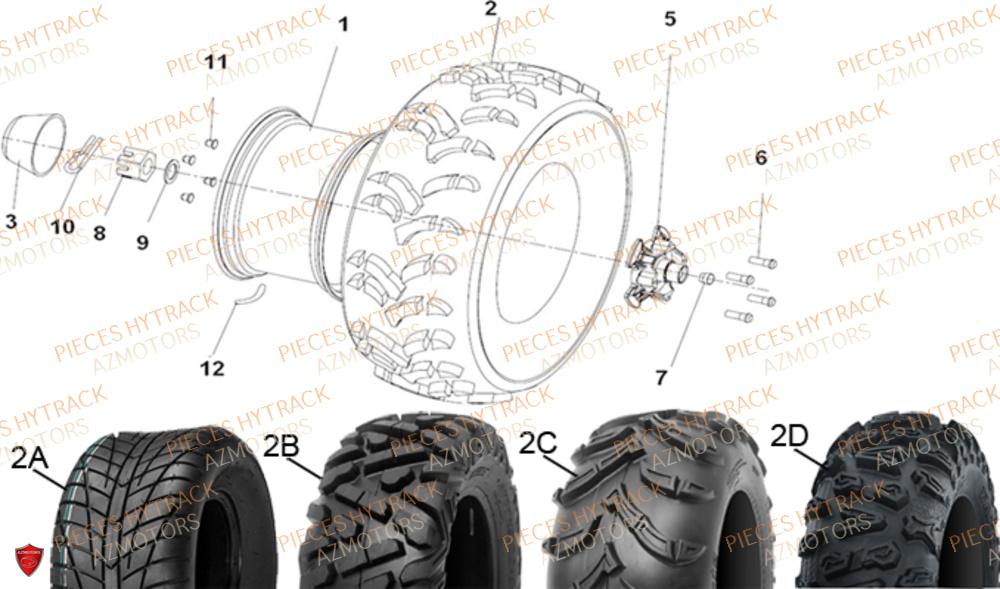 Roues Arriere HYTRACK Pièces Quad HY500X EPS 4X4