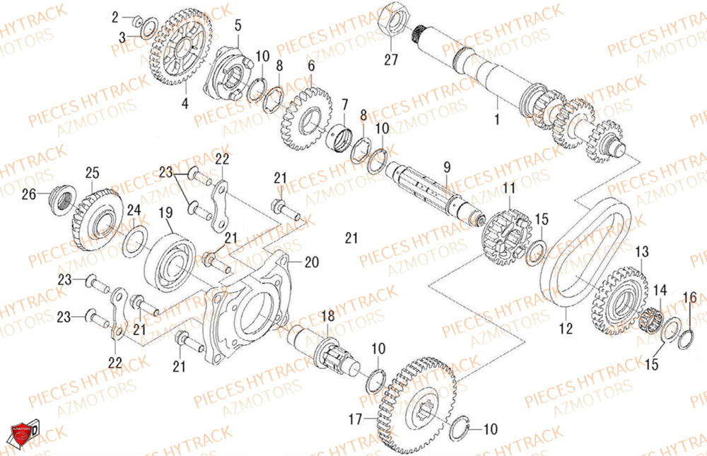 Transmission I HYTRACK Pièces Quad HY500X EPS 4X4