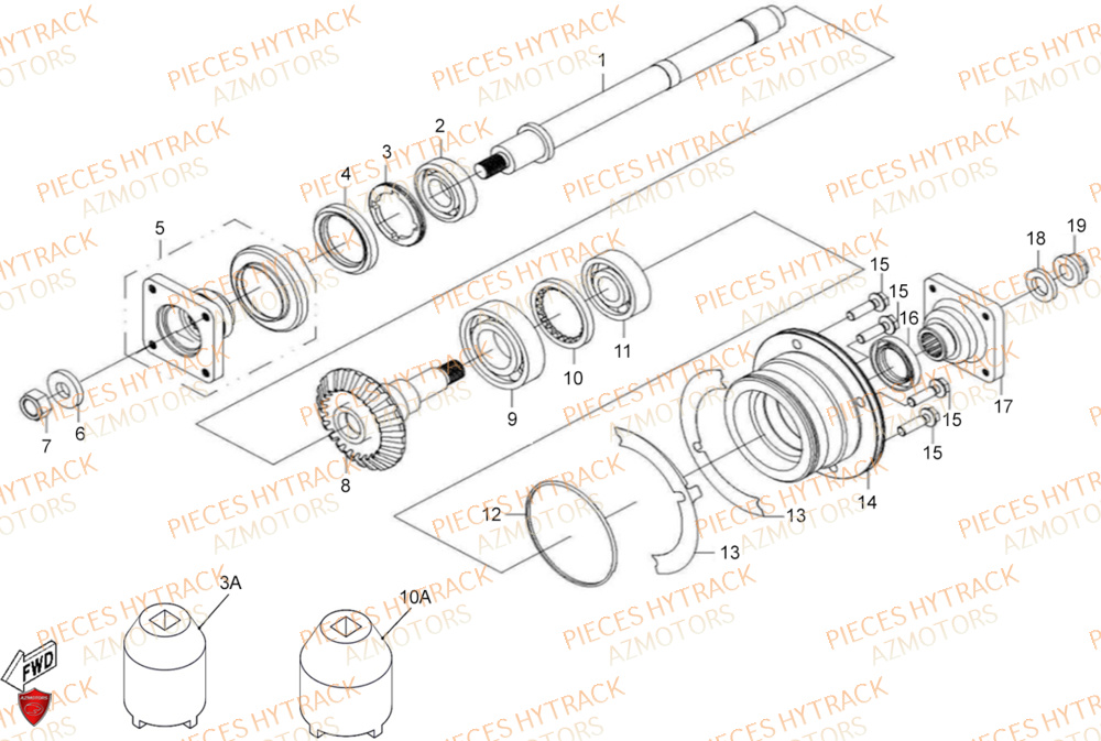 Transmission Ii HYTRACK Pièces Quad HY500X EPS 4X4