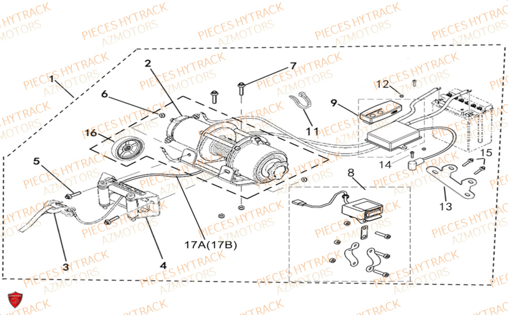 Treuil Option HYTRACK Pièces Quad HY500X EPS 4X4