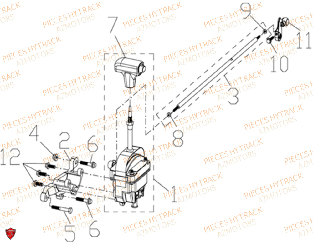 Tringlerie De Vitesses HYTRACK Pièces Quad HY500X EPS 4X4