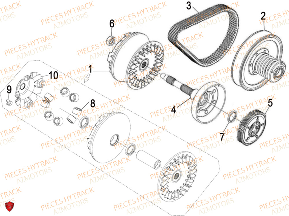 Variateur HYTRACK Pièces Quad HY500X EPS 4X4