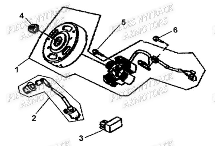 Alternateur AZMOTORS Pieces Origine Quad HY_50H