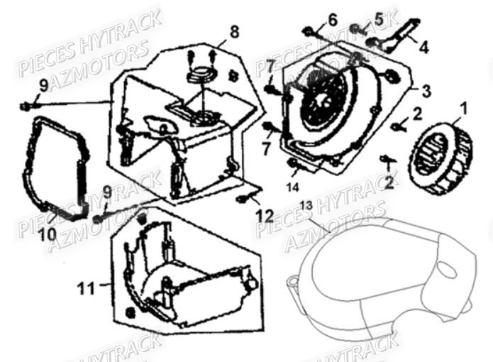 Cache Alternateur AZMOTORS Pieces Origine Quad HY_50H