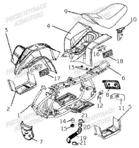 Carrosserie HYTRACK Pieces Origine Quad HY_50H