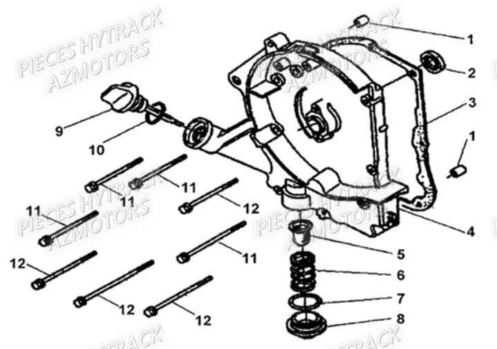 Carter Moteur Droit HYTRACK Pieces Origine Quad HY_50H