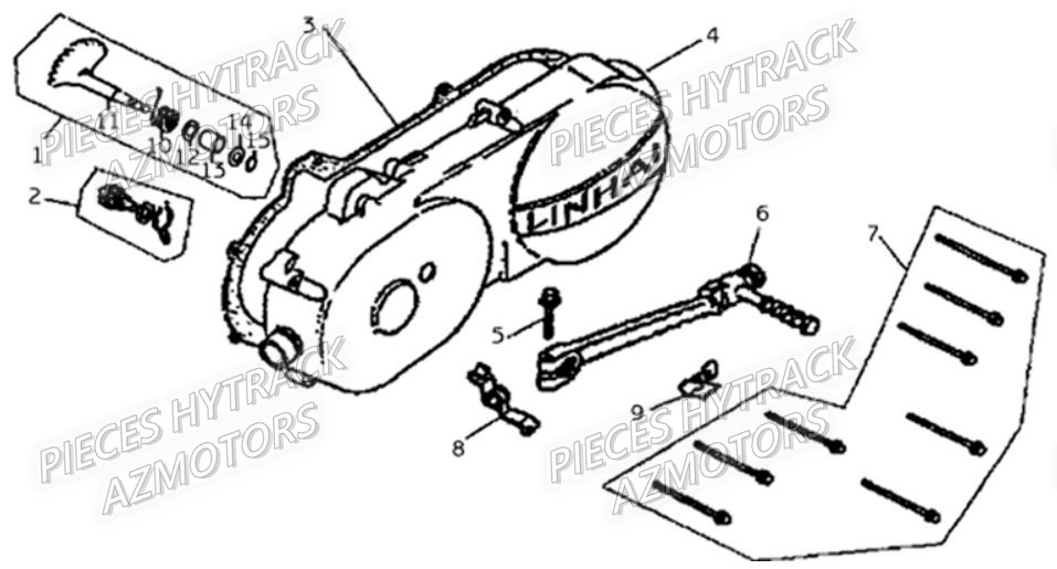 CARTER_VARIATEUR HYTRACK Pièces-quad-hytrack-HY 50H-piece-en-stock-origine-quad-hytrack-bougie-batterie-courroie-galets-carenage-ampoule-alternateur-alimentation-electrique-cable-de-freins-carburateur-carrosserie-avant-carrosserie-arriere-carter-moteur-droit-chassis-roue-plaquettes-de-frein-colonne-de-direction-culasse-cylindre-piston-embiellage-direction-avant-selle-echappement-filtre-a-air-marche-pied-poignees-suspension-variateur-transmission-kitchaine-enfant