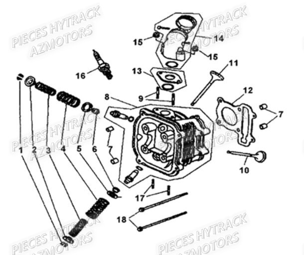 Culasse AZMOTORS Pieces Origine Quad HY_50H