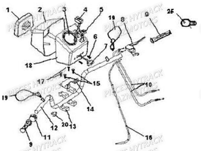 Guidon AZMOTORS Pieces Origine Quad HY_50H