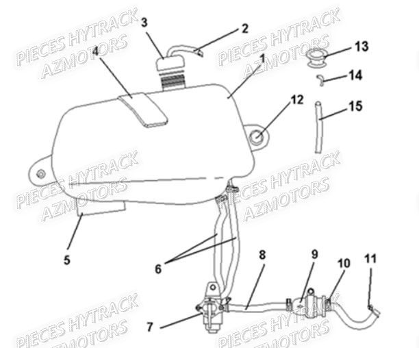 Reservoir Carburant AZMOTORS Pieces Origine Quad HY_50H