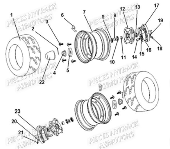 ROUE AVANT AZMOTORS HY50H