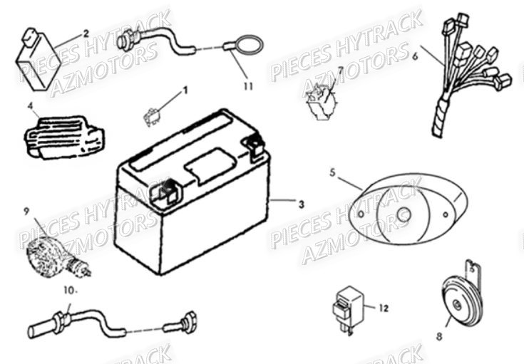 Systeme Electrique AZMOTORS Pieces Origine Quad HY_50H