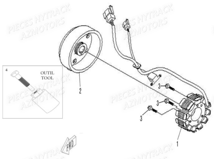 Alternateur HYTRACK Pièces Quad HY510 IS EPS 4x4