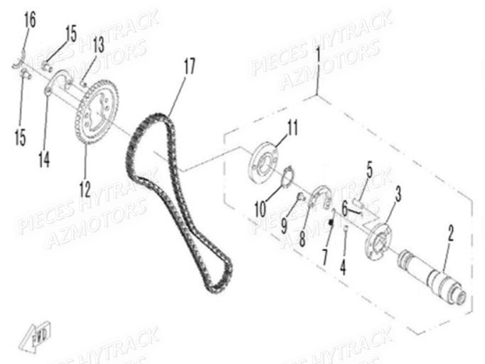 ARBRE_A_CAMES HYTRACK Pièces Quad HY510 IS EPS 4x4