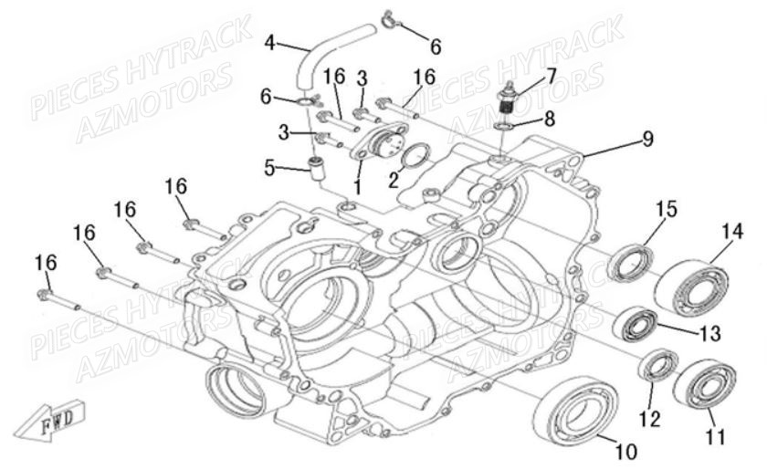Carter Moteur Droit HYTRACK Pièces Quad HY510 IS EPS 4x4